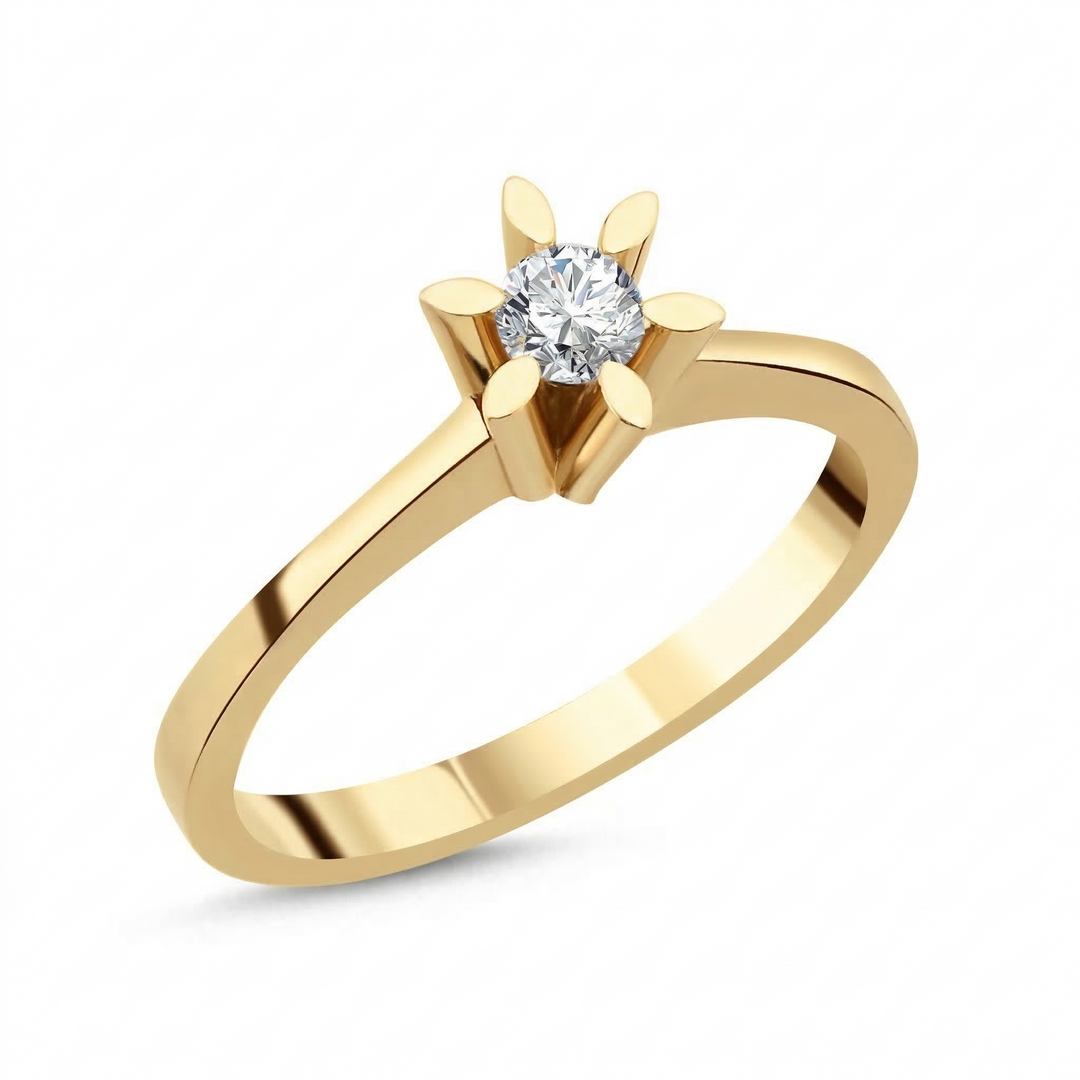 Novus Diamond  0.16 Ct. Verona Solitaire Lan-grown Diamond Ring in gold #color_gold