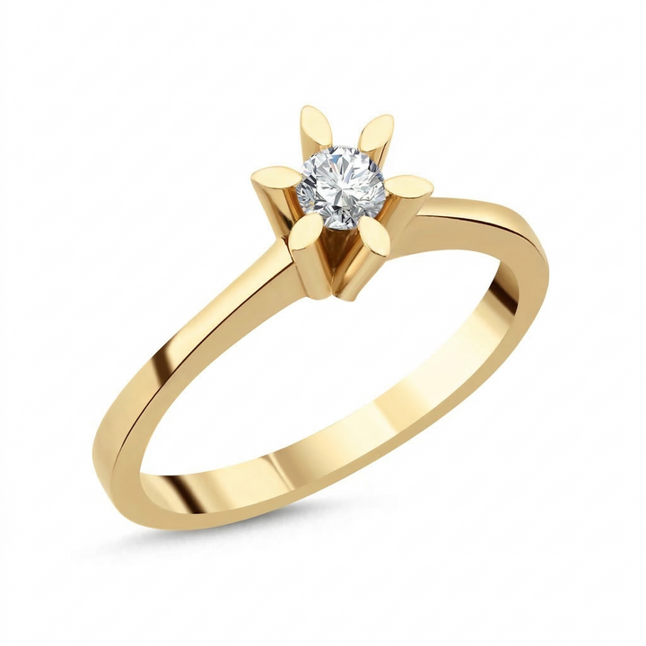 Novus Diamond  0.16 Ct. Verona Solitaire Lan-grown Diamond Ring in gold #color_gold