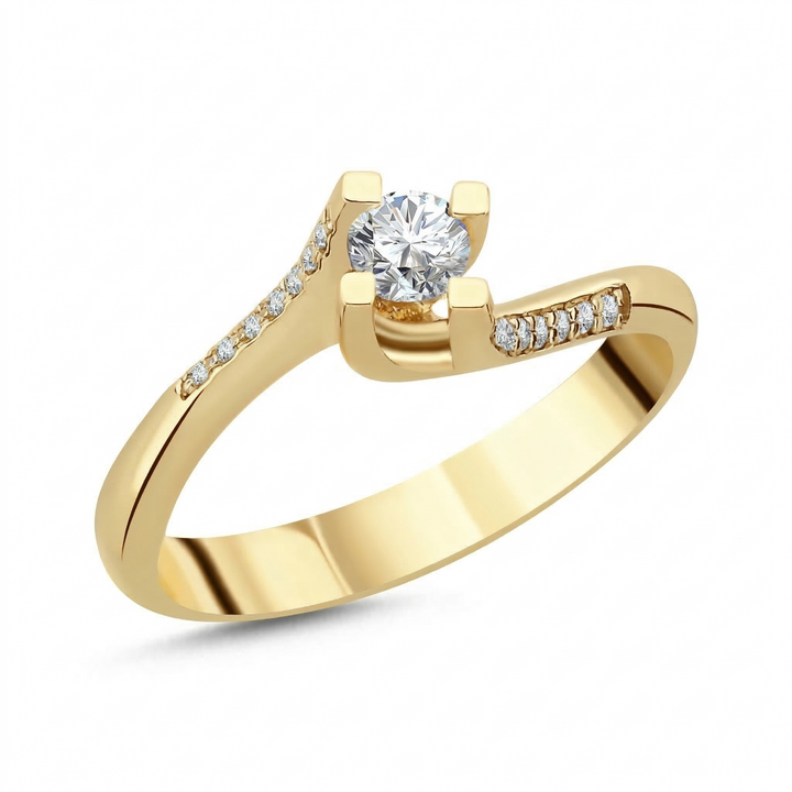 Novus Diamond 0.18 Ct. Stolo Solitaire Lab-grown Diamond Ring in gold #color_gold