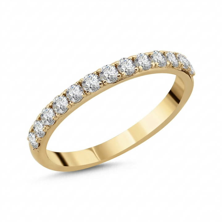 Novus Diamond 0.57 Ct. Semi Aquaria Half Eternity Wedding Band in gold #color_gold