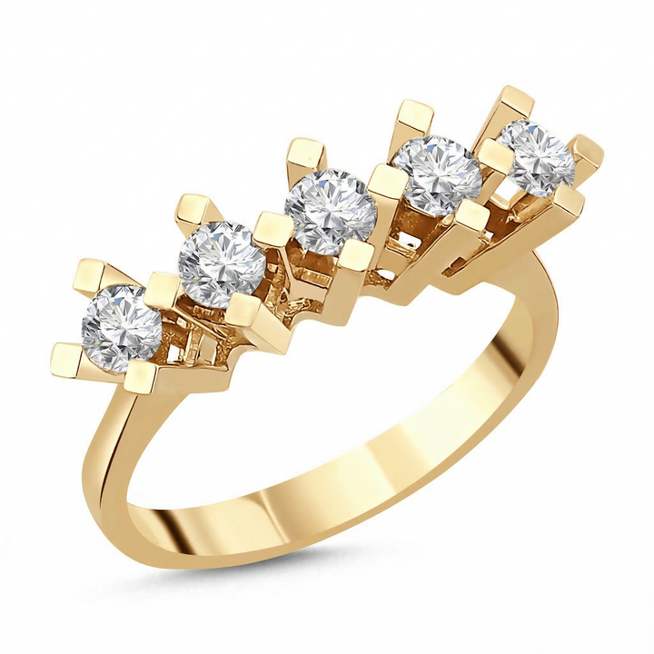 Novus Diamond 0.76 Ct. Pentacle Five Stone Lab-grown Diamond Ring in gold #color_gold