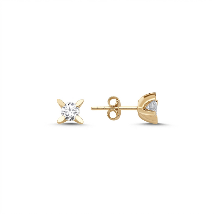 Novus Diamond 0.80 Ct. Verona Solitaire Lab-grown Diamond Earrings in gold #color_gold