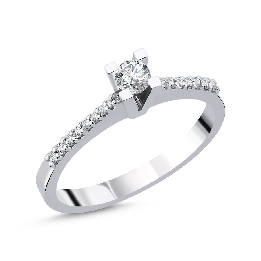 Novus Diamond 0.15 ct Napoli Solitaire Lab-grown Diamond Ring #color_white-gold