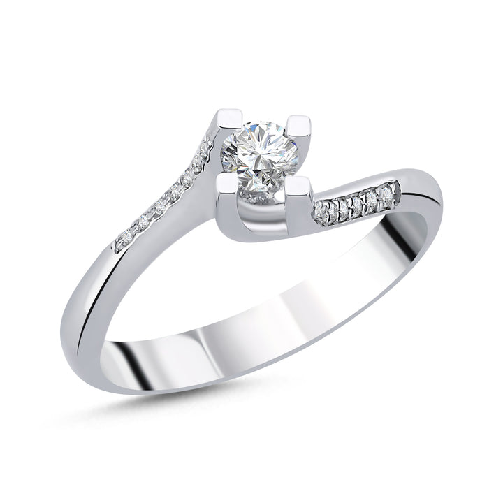 Novus Diamond 0.18 ct Stolo Solitaire Lab-grown Diamond Ring #color_silver