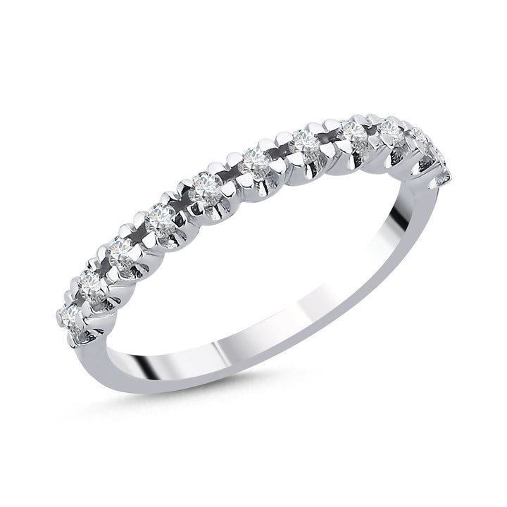 Novus Diamond 0.22 ct Semi Ostia Half-eternity Wedding Band #color_silver