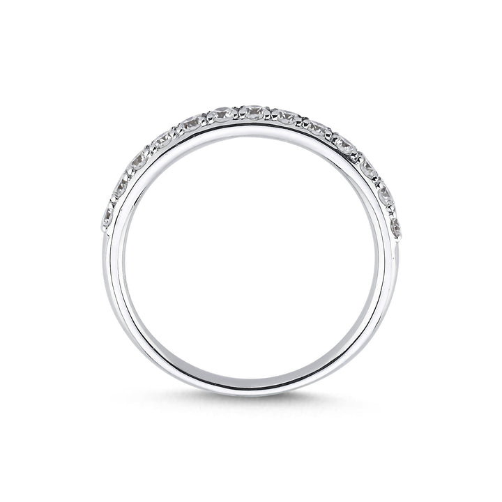 Novus Diamond 0.52 ct Semi Aquaria Half-eternity Wedding Band 2 #color_silver