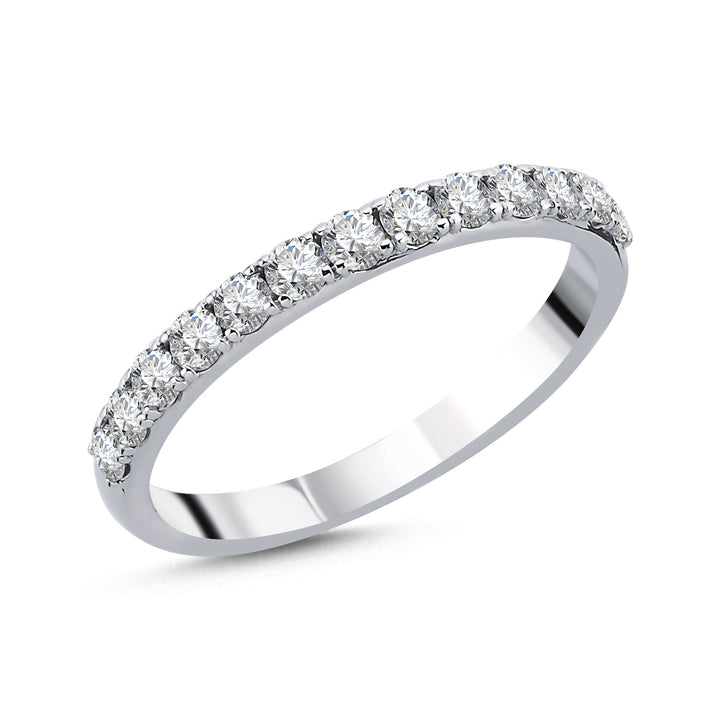 Novus Diamond 0.52 ct Semi Aquaria Half-eternity Wedding Band #color_silver