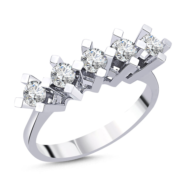 Novus Diamond 0.76 ct Pentacle Five-stone Lab-grown Diamond Ring #color_silver