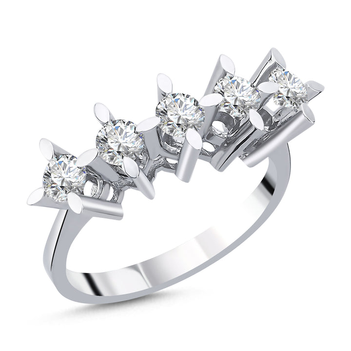 Novus Diamond 0.78 ct Verona Five-stone Lab-grown Diamond Ring #color_silver