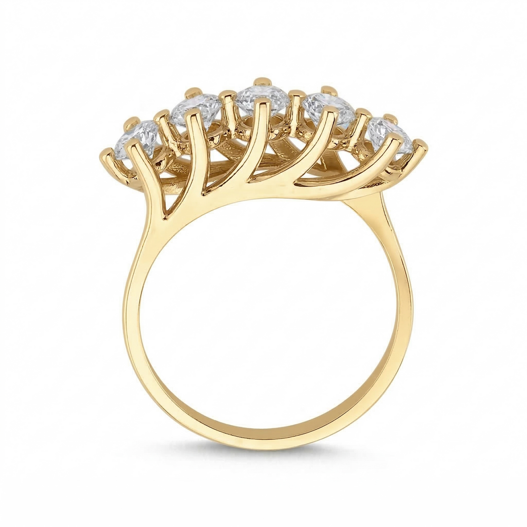 Novus Diamond 1.01 Ct. Stolo Five Stone Lab-grown Diamond Ring in gold #color_gold