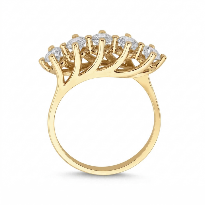 Novus Diamond 1.01 Ct. Stolo Five Stone Lab-grown Diamond Ring in gold #color_gold