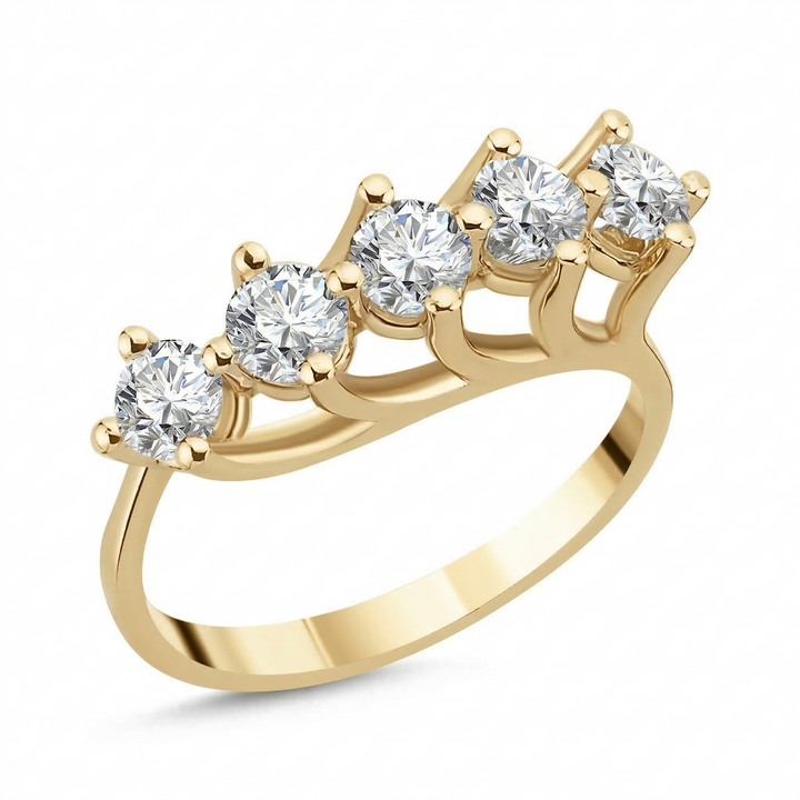Novus Diamond 1.01 Ct. Stolo Five Stone Lab-grown Diamond Ring in gold #color_gold