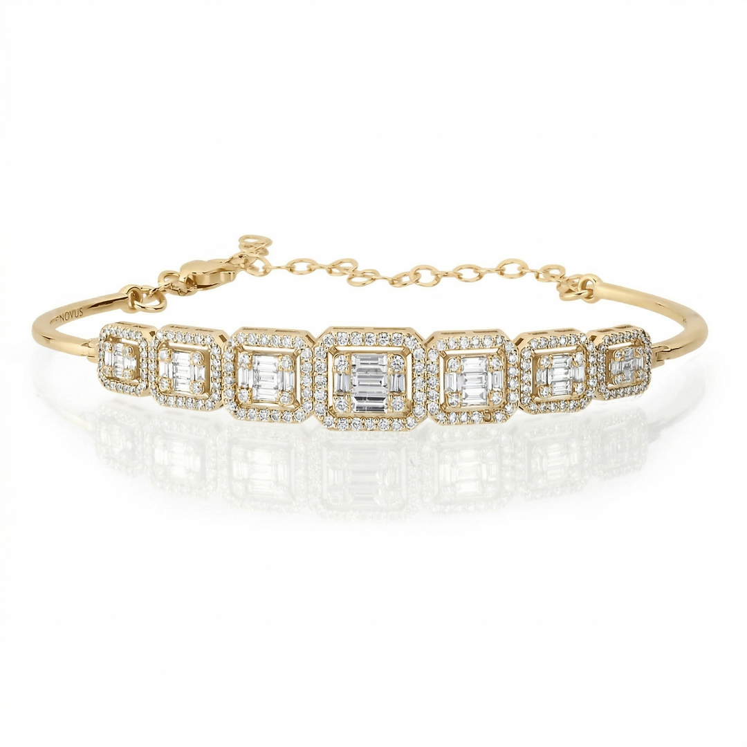 Novus Diamond 1.75 Ct. Baguette Cuff Lab-grown Diamond Bracelet in gold #color_gold