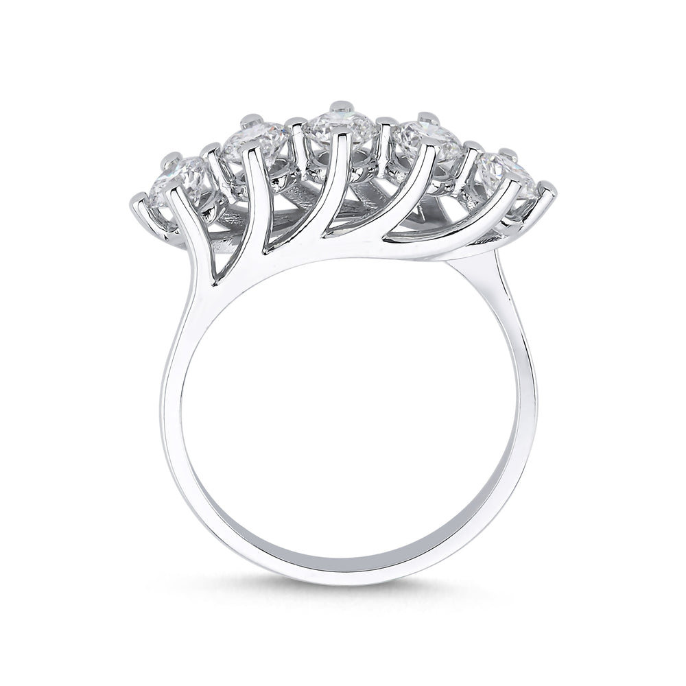 Novus Diamond 1.01 ct Stolo Five-stone Lab-grown Diamond Ring 2 #color_white-gold