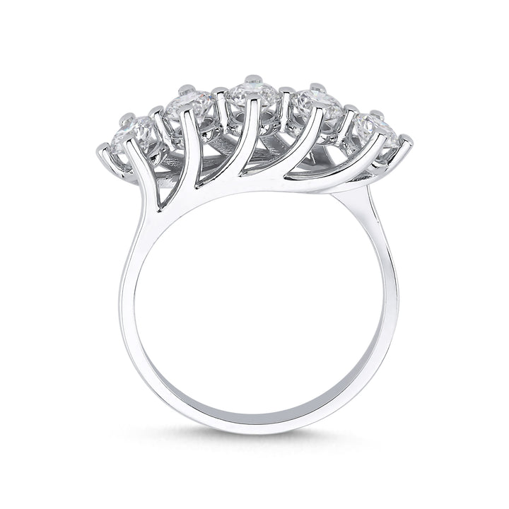 Novus Diamond 1.01 ct Stolo Five-stone Lab-grown Diamond Ring 2 #color_white-gold