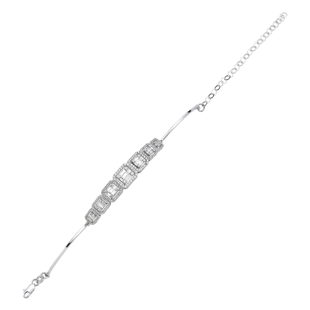 Novus Diamond 1.59 ct Baguette Cuff Lab-grown Diamond Bracelet 2 #color_white-gold